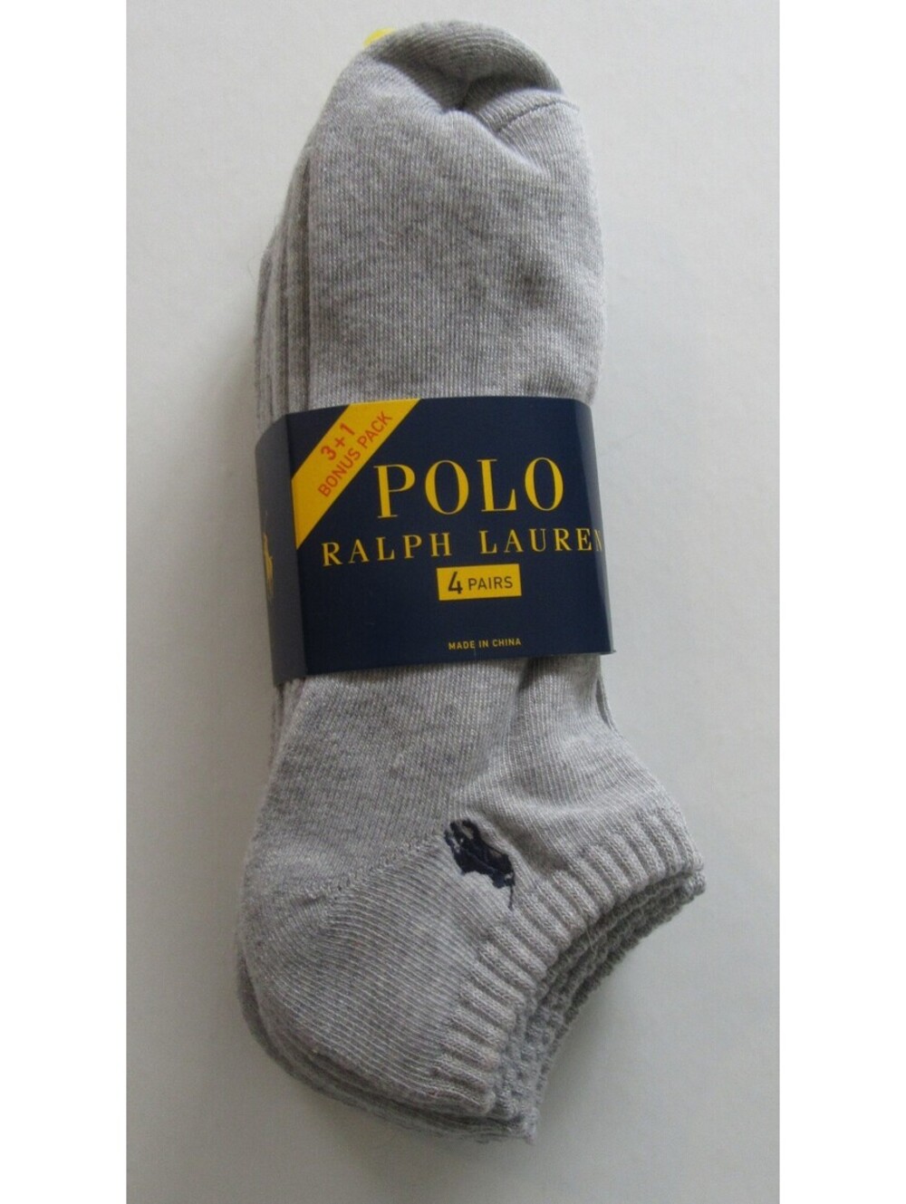 Polo Ralph Lauren Mens Low Cut Socks Grey 4 pack